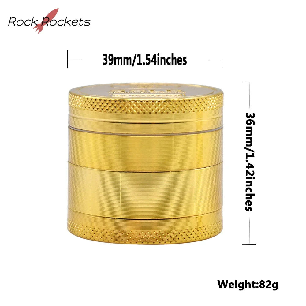 R&R 4 Layer 40mm 50mm 63mm Zinc Alloy Tobacco Grinder Metal Manual Dry Herb Crusher Grinder for Smoking Pipe Accessories Gadgets