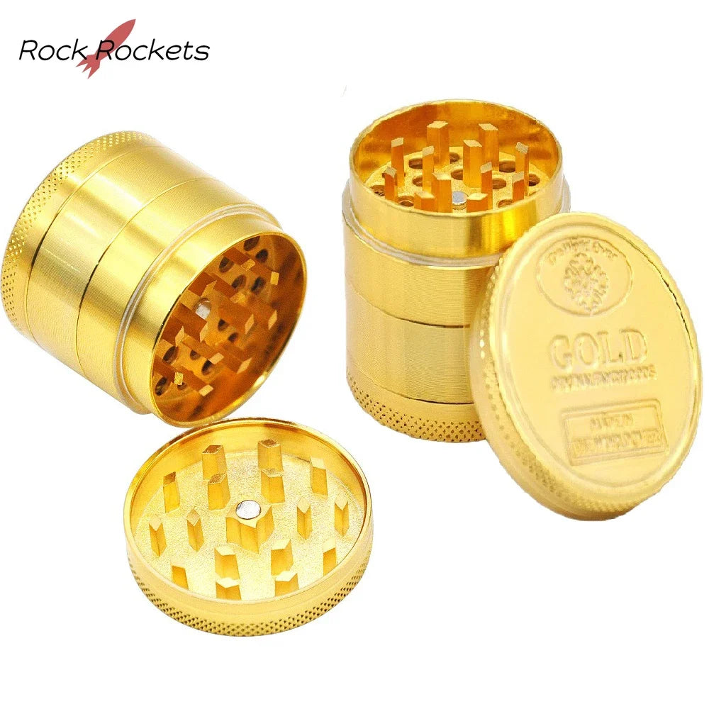 R&R 4 Layer 40mm 50mm 63mm Zinc Alloy Tobacco Grinder Metal Manual Dry Herb Crusher Grinder for Smoking Pipe Accessories Gadgets