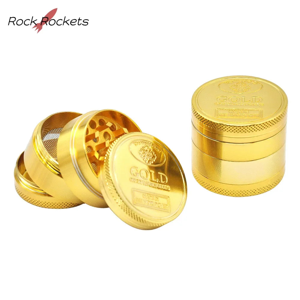 R&R 4 Layer 40mm 50mm 63mm Zinc Alloy Tobacco Grinder Metal Manual Dry Herb Crusher Grinder for Smoking Pipe Accessories Gadgets