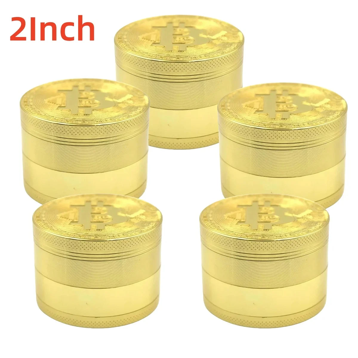 Metal Bitcoin Herb Grinder Gold 4-layer Manual Spice Mortar Pepper Mill Raw Grass Tobacco Grinder Smoking Cigarette Tool