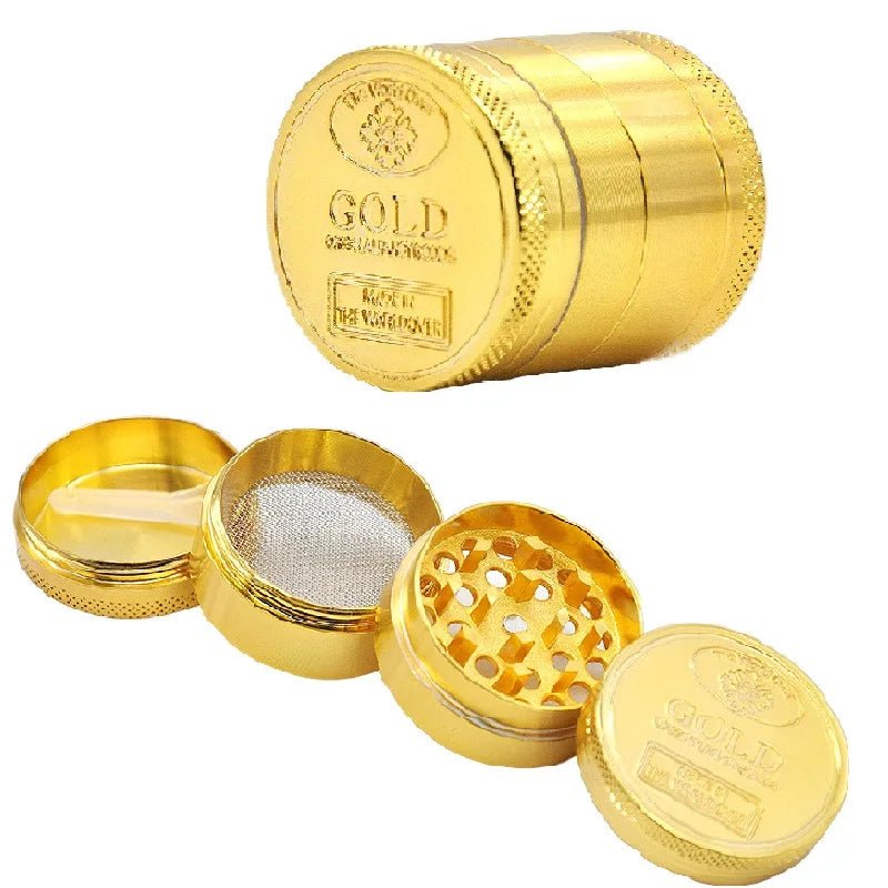 R&R 4 Layer 40mm 50mm 63mm Zinc Alloy Tobacco Grinder Metal Manual Dry Herb Crusher Grinder for Smoking Pipe Accessories Gadgets