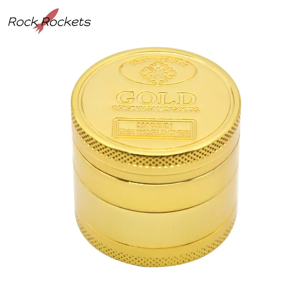 R&R 4 Layer 40mm 50mm 63mm Zinc Alloy Tobacco Grinder Metal Manual Dry Herb Crusher Grinder for Smoking Pipe Accessories Gadgets