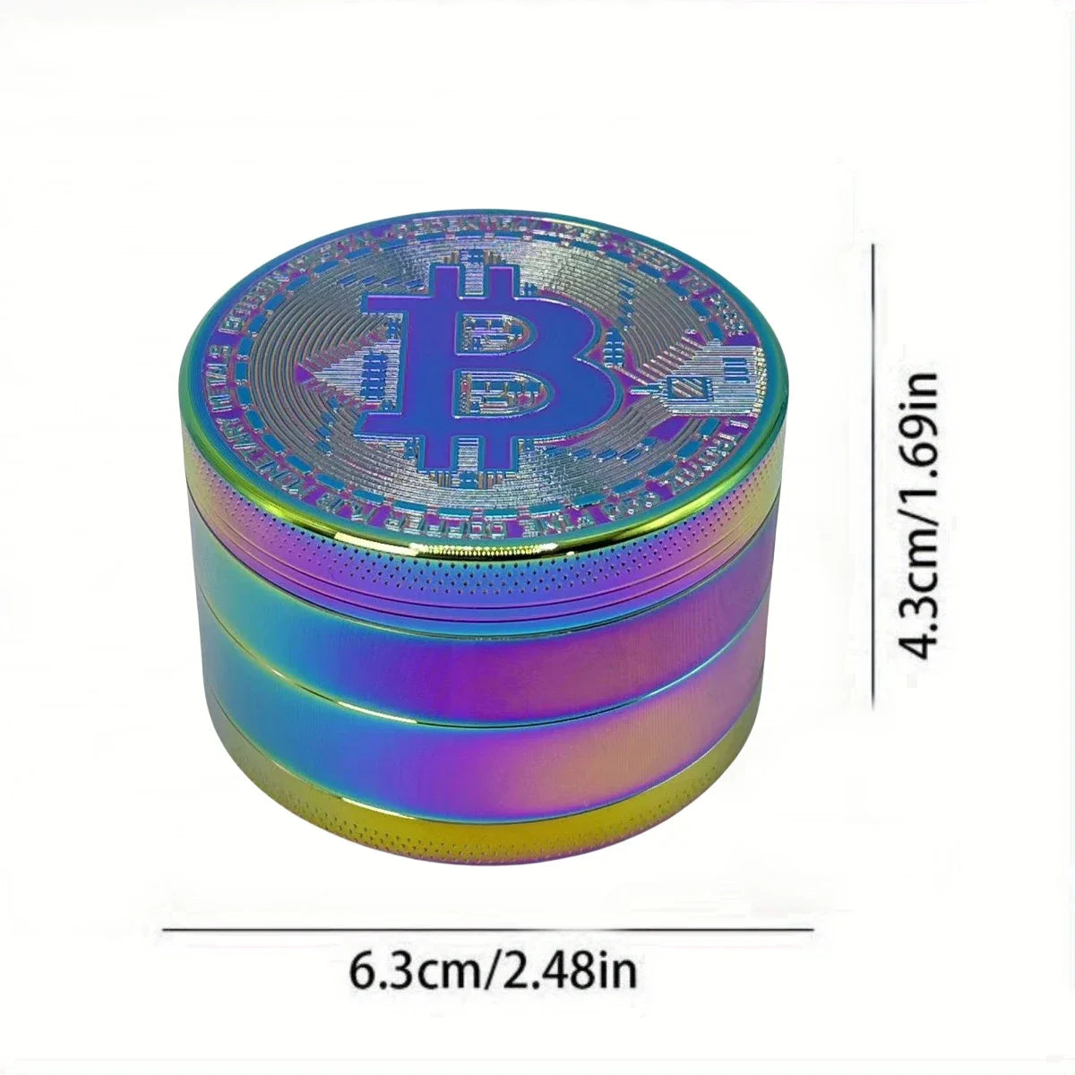 Metal Bitcoin Herb Grinder Gold 4-layer Manual Spice Mortar Pepper Mill Raw Grass Tobacco Grinder Smoking Cigarette Tool