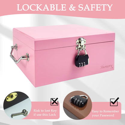 Large Tobacco Storage Box with Lock and Brush, Decorative Stash Box with Accessories