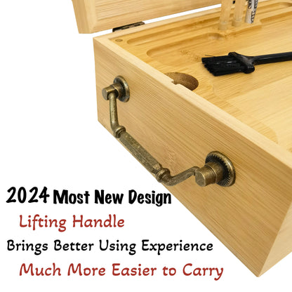 Large Tobacco Storage Box with Lock and Brush, Decorative Stash Box with Accessories