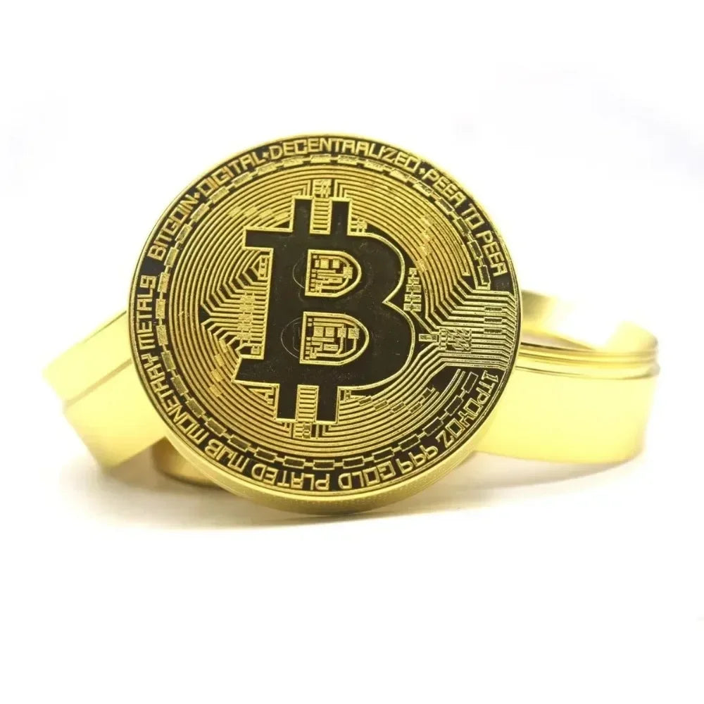 Metal Bitcoin Herb Grinder Gold 4-layer Manual Spice Mortar Pepper Mill Raw Grass Tobacco Grinder Smoking Cigarette Tool