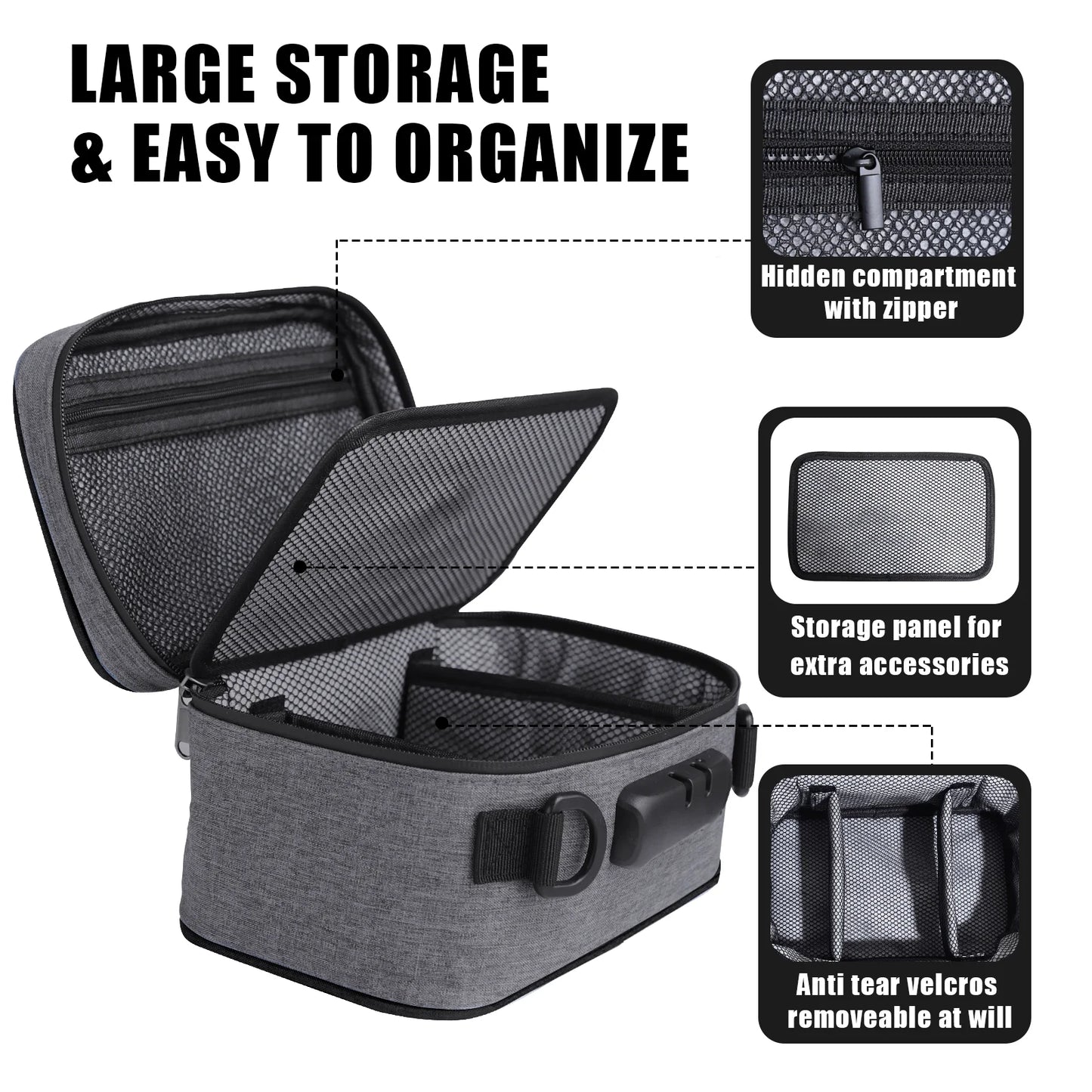Smell Proof Pouch with Combination Lock Smell Proof Stash Bag for Storage and Travel Gifts for Smokers