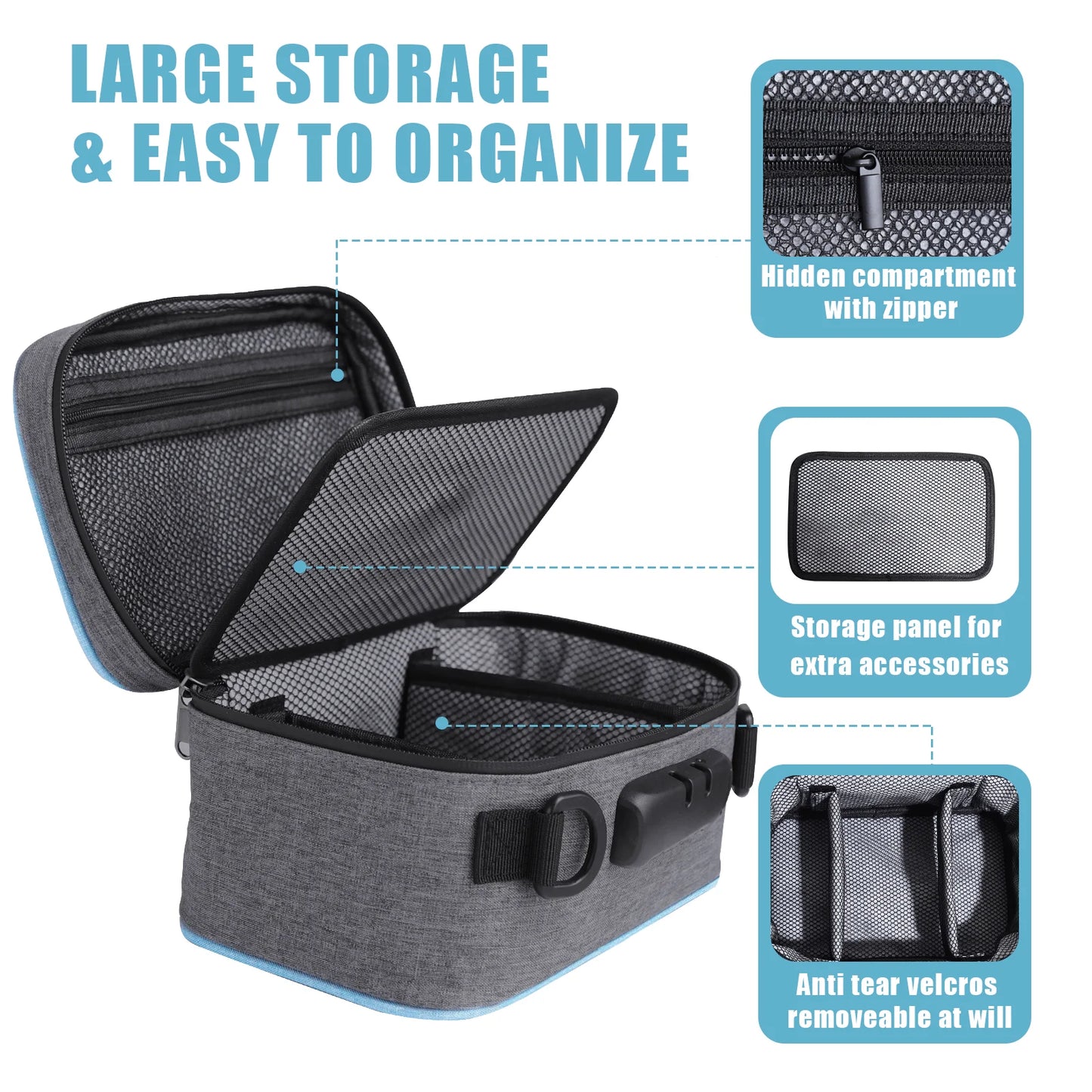 Smell Proof Pouch with Combination Lock Smell Proof Stash Bag for Storage and Travel Gifts for Smokers