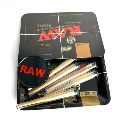 13pcs Smoking Set Herb Tobacco Grinder Metal Rolling Tray With Magnetic Lid Plastic Roller Maker Cone Storage Tube