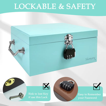 Large Tobacco Storage Box with Lock and Brush, Decorative Stash Box with Accessories