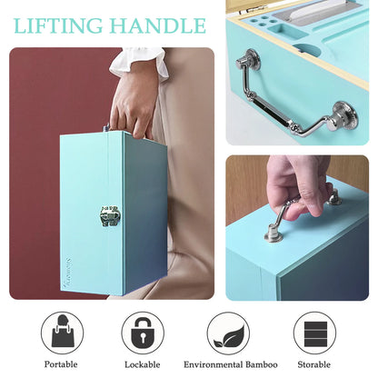 Large Tobacco Storage Box with Lock and Brush, Decorative Stash Box with Accessories