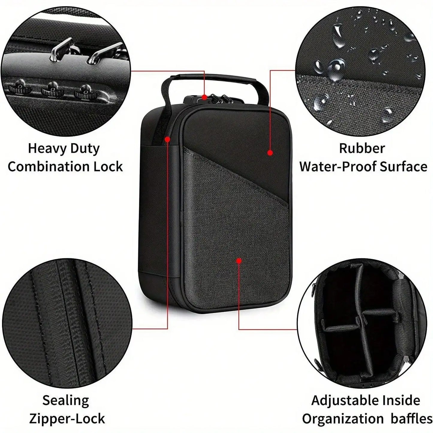 Smell Proof Pouch with Combination Lock Smell Proof Stash Bag for Storage and Travel Gifts for Smokers