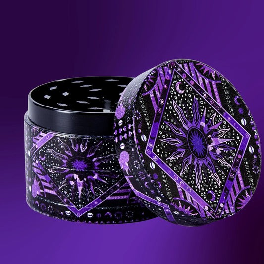 Psychedelic Sun Moon Herb Grinder | 4-Layer Zinc Crusher 4-Layer Grinder with Pollen Catcher