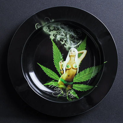 Metal Tobacco Herb Rolling Tray Cigarette Paper Rolling Tray Plate Cigar Cigarette Ashtray Discs for Smoke Cigarette Ash Trays