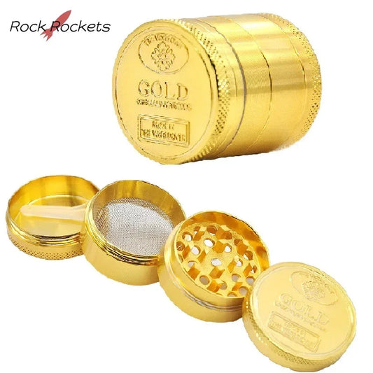 R&R 4 Layer 40mm 50mm 63mm Zinc Alloy Tobacco Grinder Metal Manual Dry Herb Crusher Grinder for Smoking Pipe Accessories Gadgets